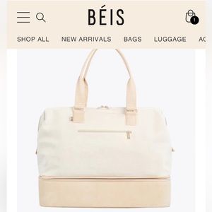 Brand new still in packaging Béis convertible weekender in beige